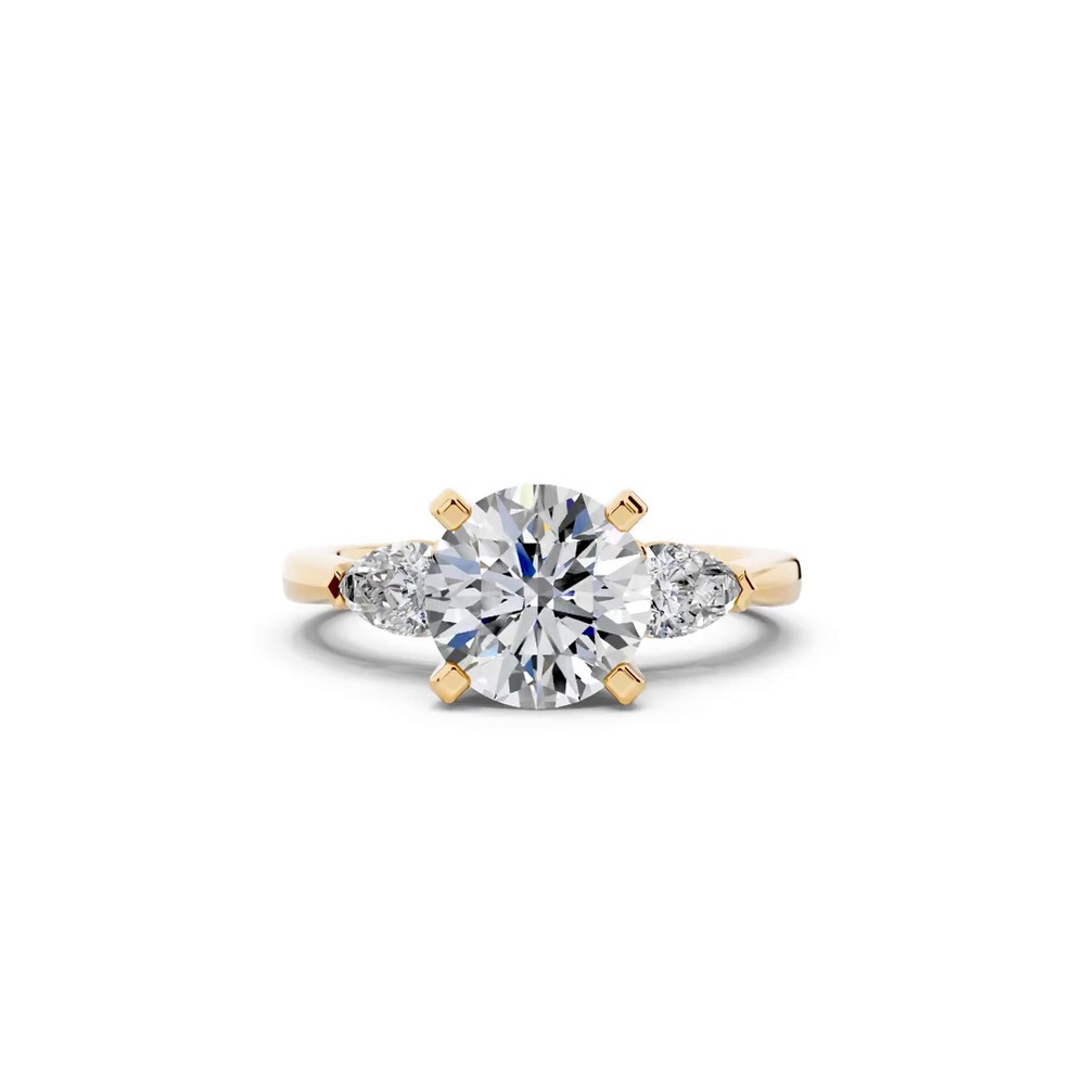 360 degree view of Madison Three-Stone Pear Engagement Ring