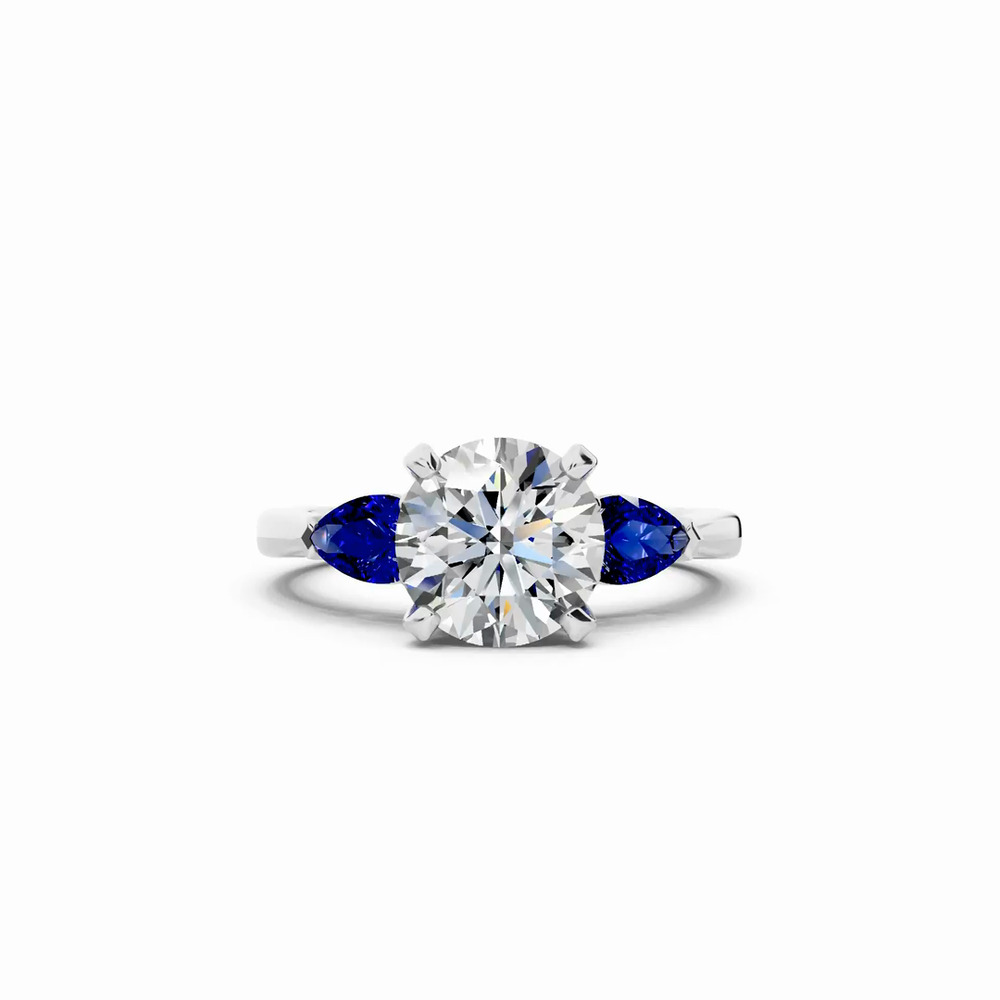 360 degree view of Madison Sapphire Three-Stone Pear Engagement Ring (0.50 ct. tw.)
