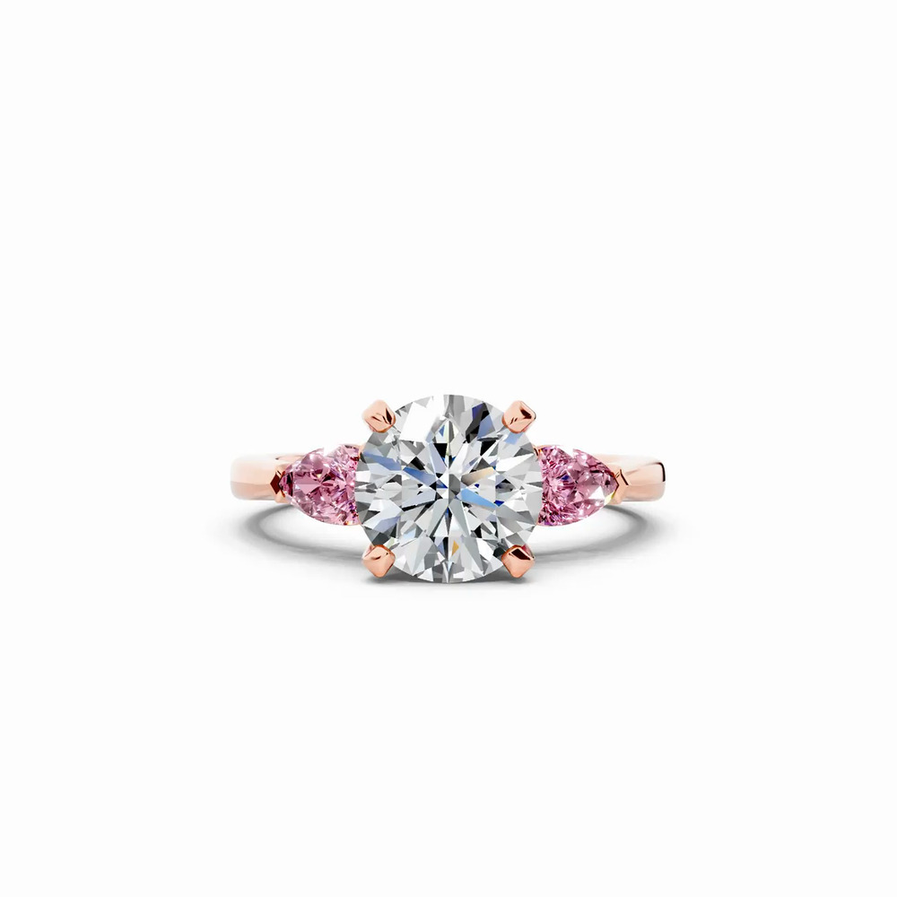 360 degree view of Madison Pink Sapphire Three-Stone Pear Engagement Ring (0.50 ct. tw.)