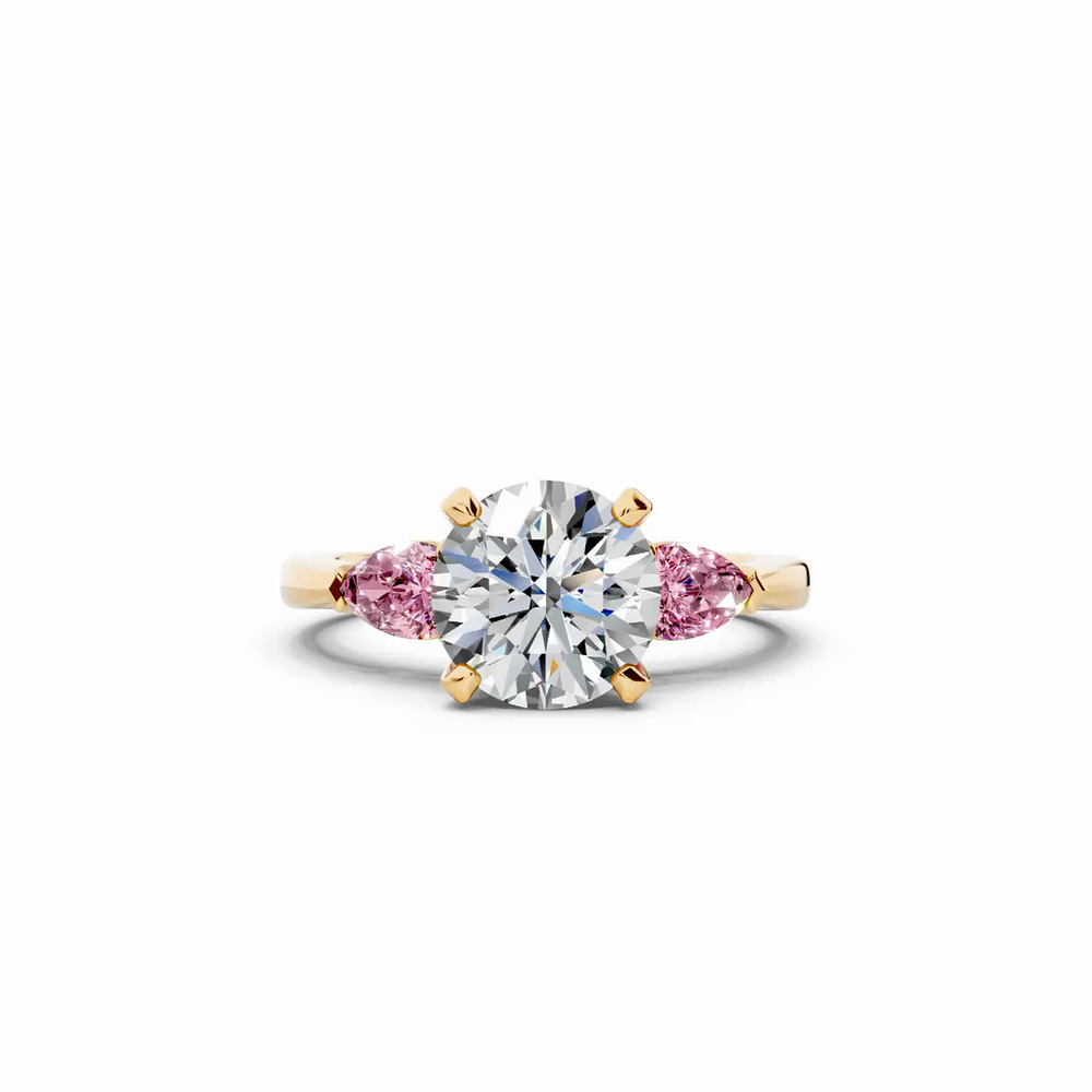360 degree view of Madison Pink Sapphire Three-Stone Pear Engagement Ring (0.50 ct. tw.)