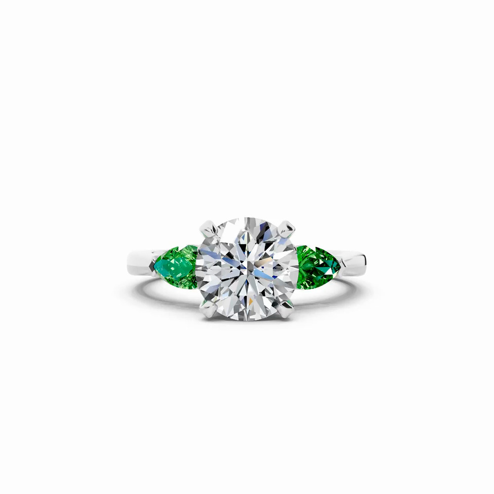 360 degree view of Madison Tsavorite Three-Stone Pear Engagement Ring (0.50 ct. tw.)