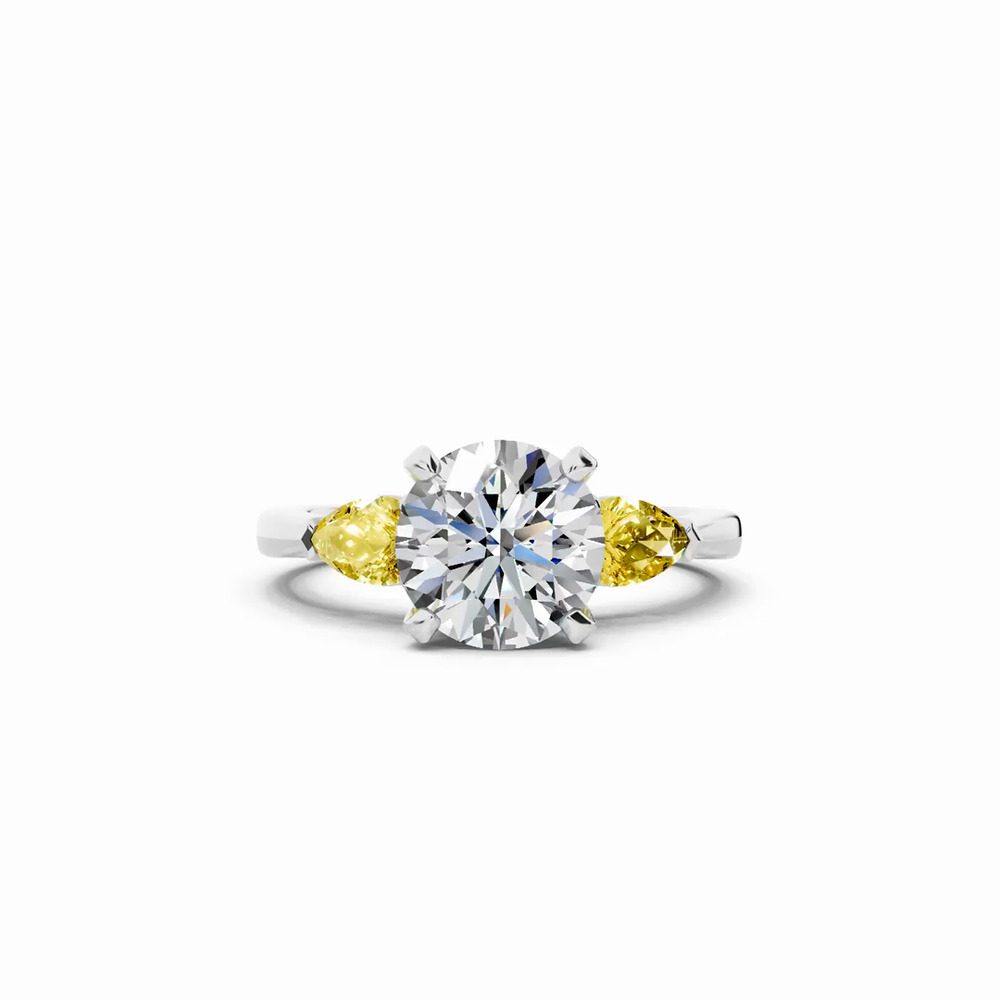 360 degree view of Madison Yellow Sapphire Three-Stone Pear Engagement Ring (0.50 ct. tw.)