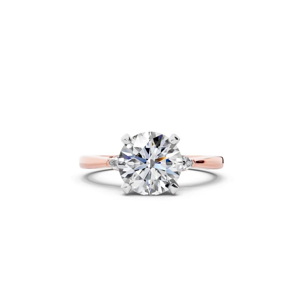 360 degree view of Madison Three-Stone Two-Tone Pear Engagement Ring (.10 ct. tw.)