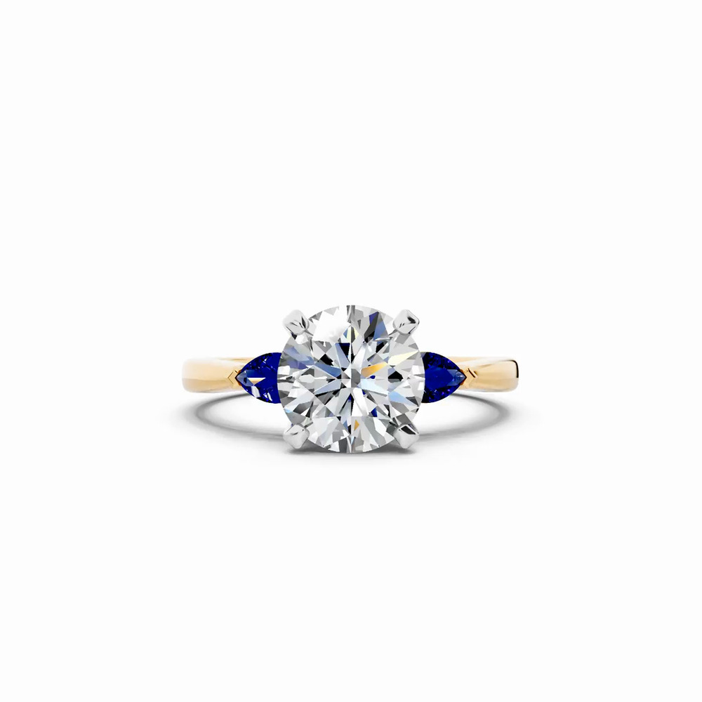 360 degree view of Madison Sapphire Three-Stone Two-Tone Pear Engagement Ring (0.25 ct. tw.)