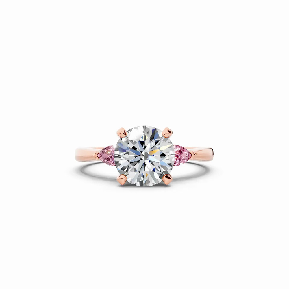 360 degree view of Madison Pink Sapphire Three-Stone Pear Engagement Ring (0.25 ct. tw.)