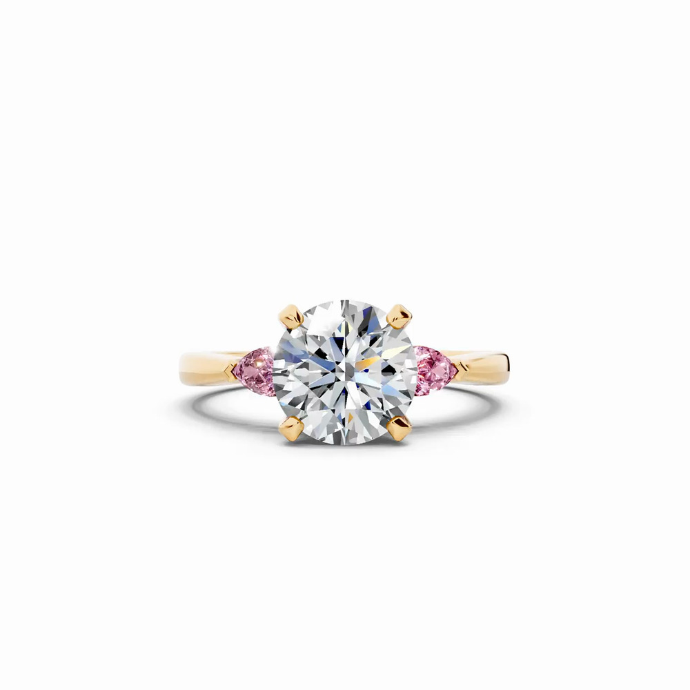 360 degree view of Madison Pink Sapphire Three-Stone Pear Engagement Ring (0.25 ct. tw.)