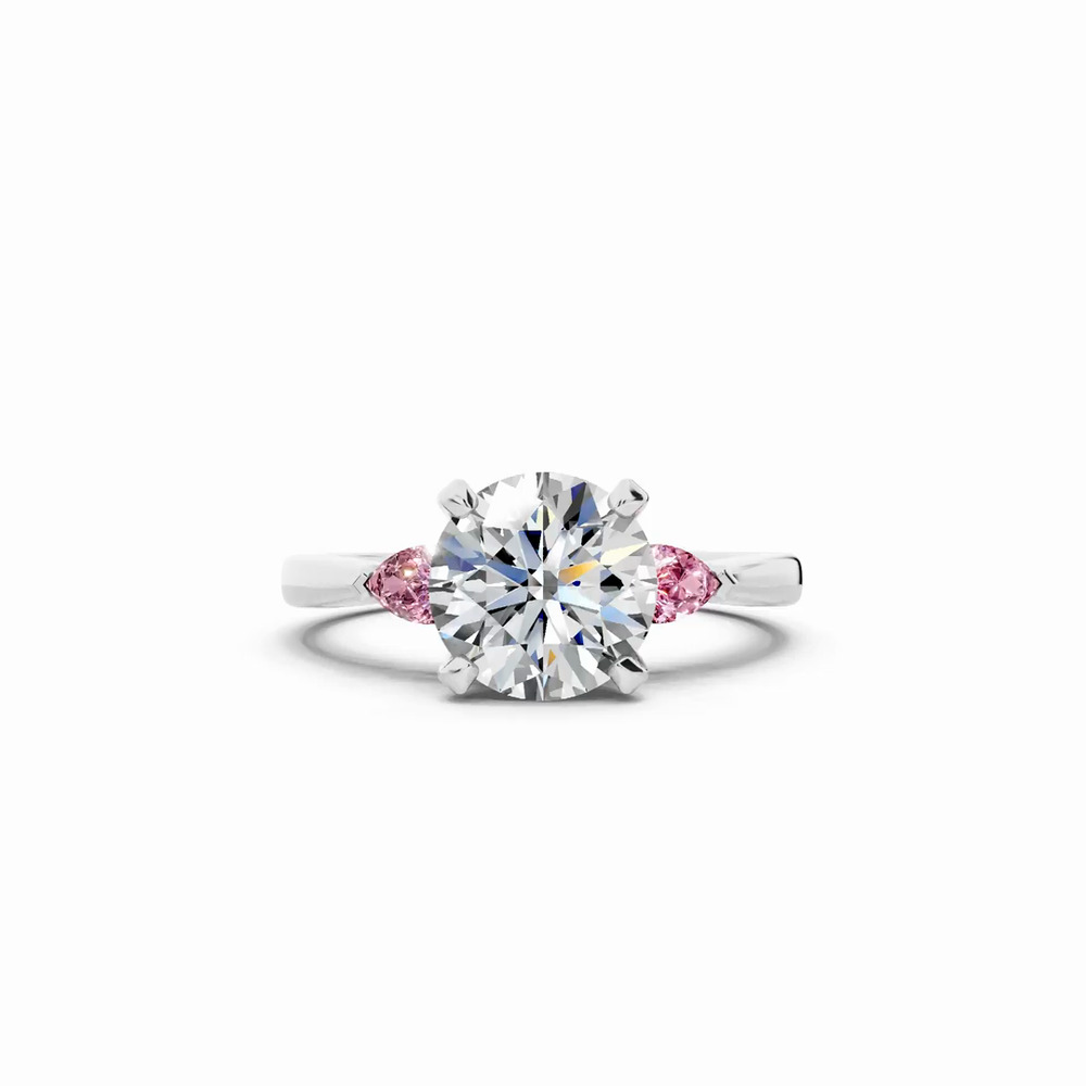360 degree view of Madison Pink Sapphire Three-Stone Pear Engagement Ring (0.25 ct. tw.)