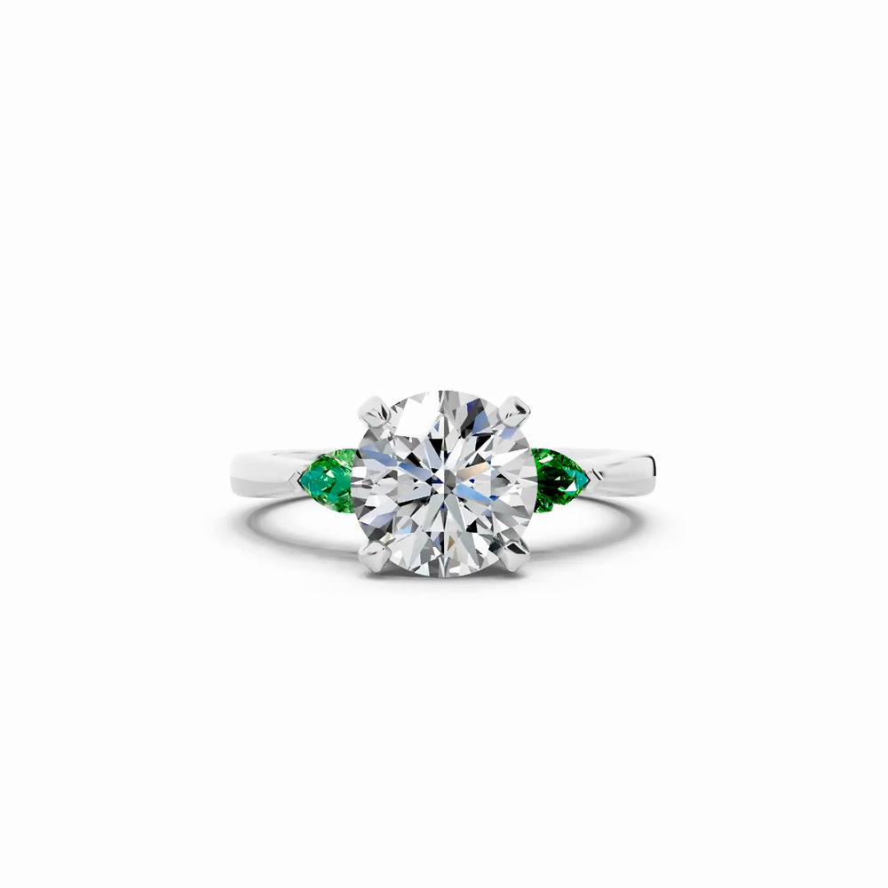 360 degree view of Madison Tsavorite Three-Stone Pear Engagement Ring (0.25 ct. tw.)