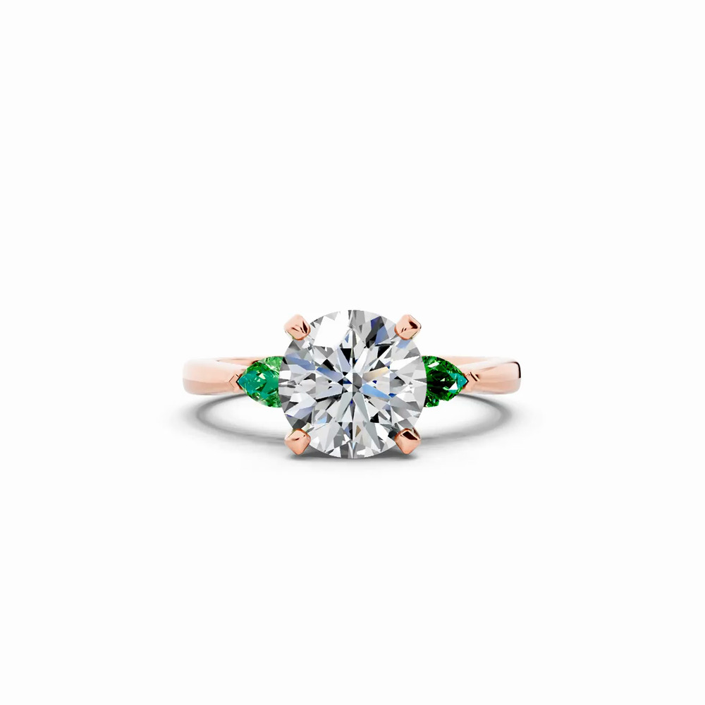 360 degree view of Madison Tsavorite Three-Stone Pear Engagement Ring (0.25 ct. tw.)