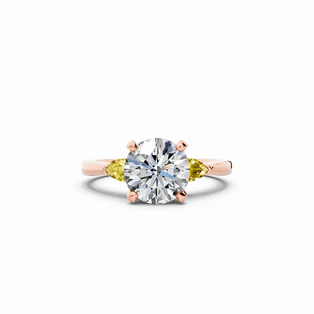 360 degree view of Madison Yellow Sapphire Three-Stone Pear Engagement Ring (0.25 ct. tw.)