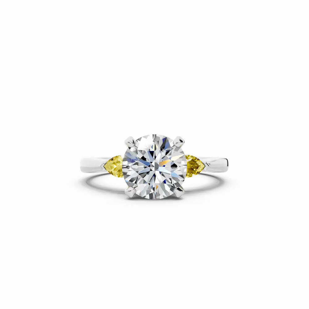 360 degree view of Madison Yellow Sapphire Three-Stone Pear Engagement Ring (0.25 ct. tw.)