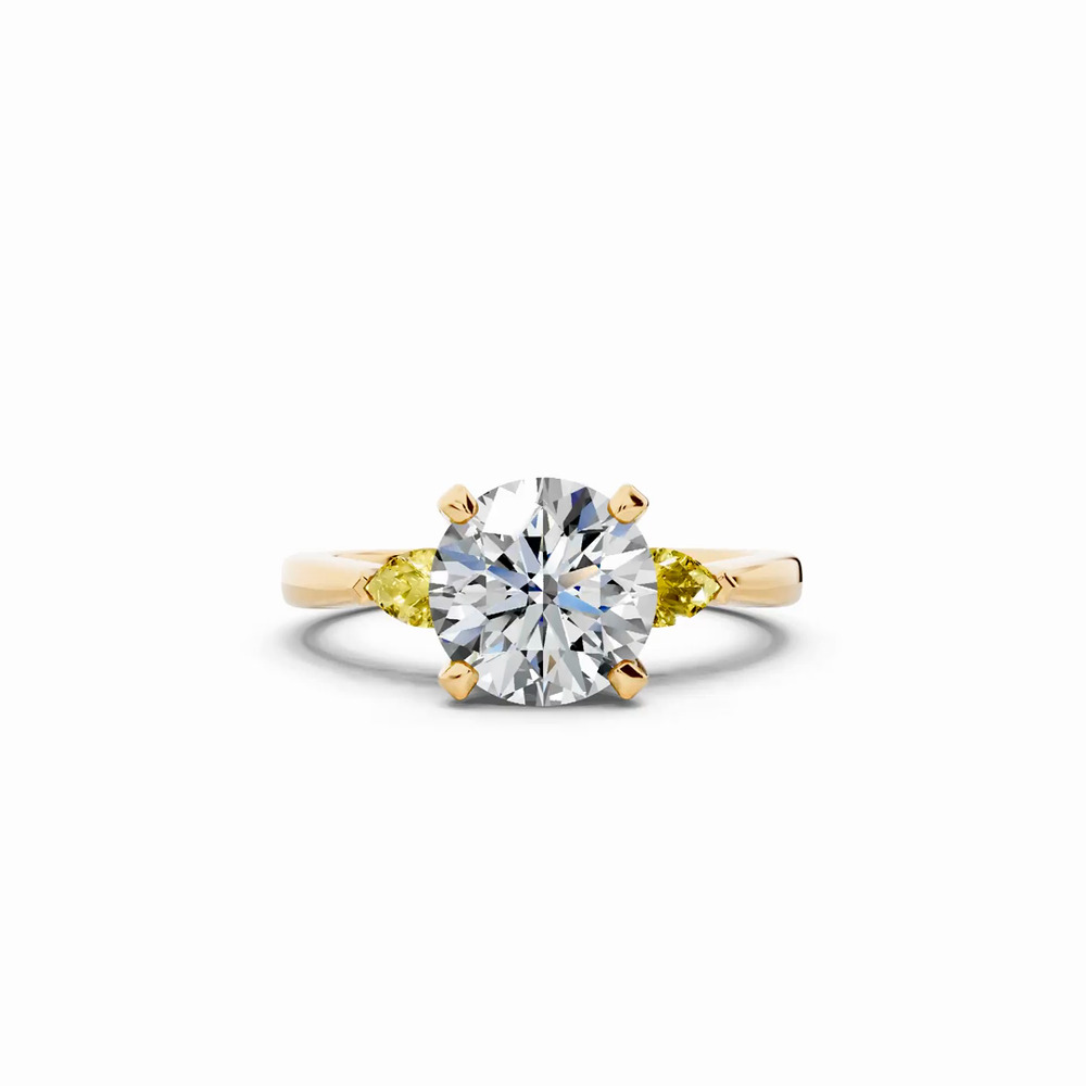 360 degree view of Madison Yellow Sapphire Three-Stone Pear Engagement Ring (0.25 ct. tw.)