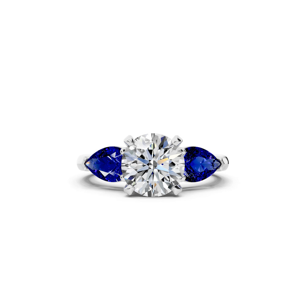 360 degree view of Madison Sapphire Three-Stone Pear Engagement Ring (1 ct. tw.)