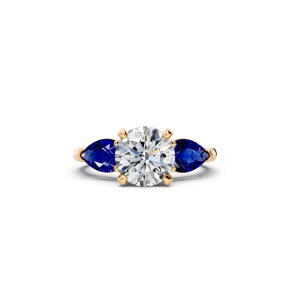 360 degree view of Madison Sapphire Three-Stone Pear Engagement Ring (1 ct. tw.)