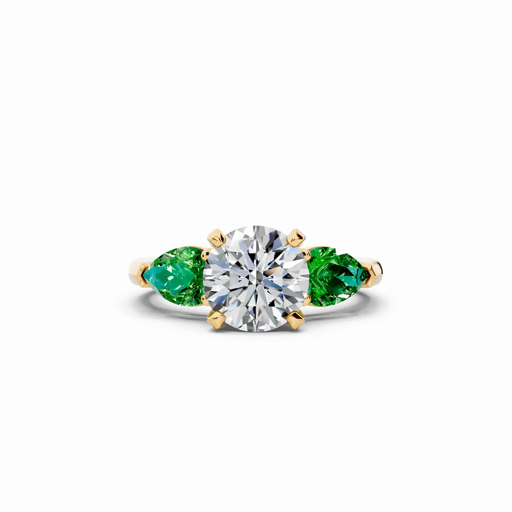 360 degree view of Madison Tsavorite Three-Stone Pear Engagement Ring (1 ct. tw.)