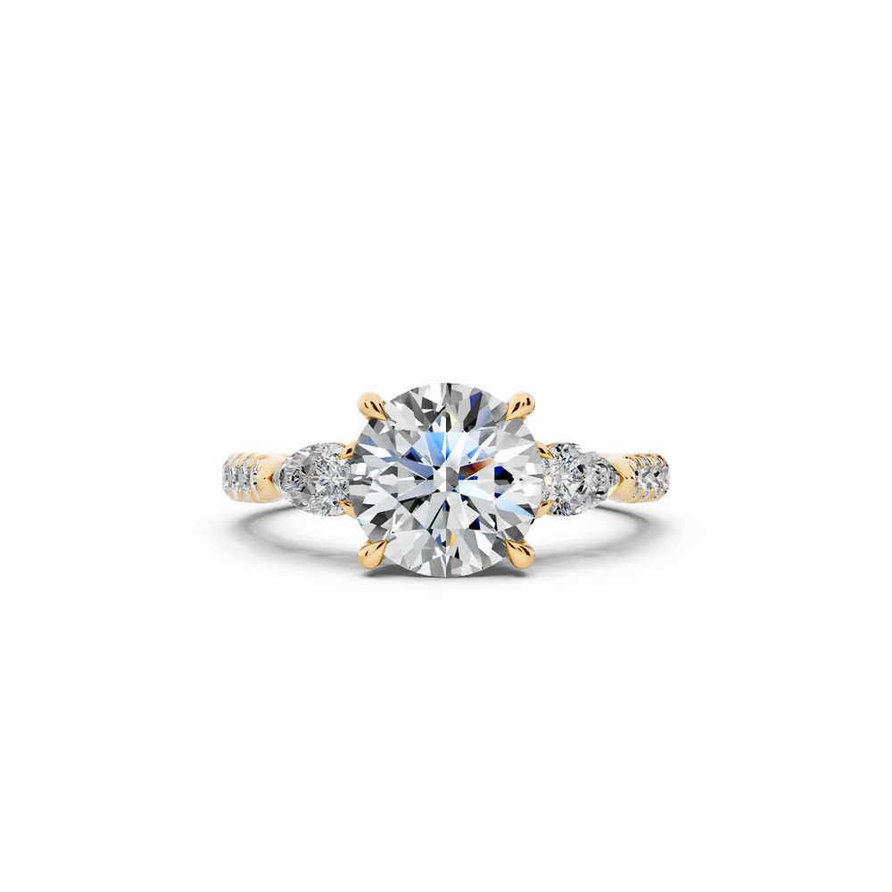 360 degree view of Capri Pear Three-Stone Engagement Ring (0.65 ct. tw.)