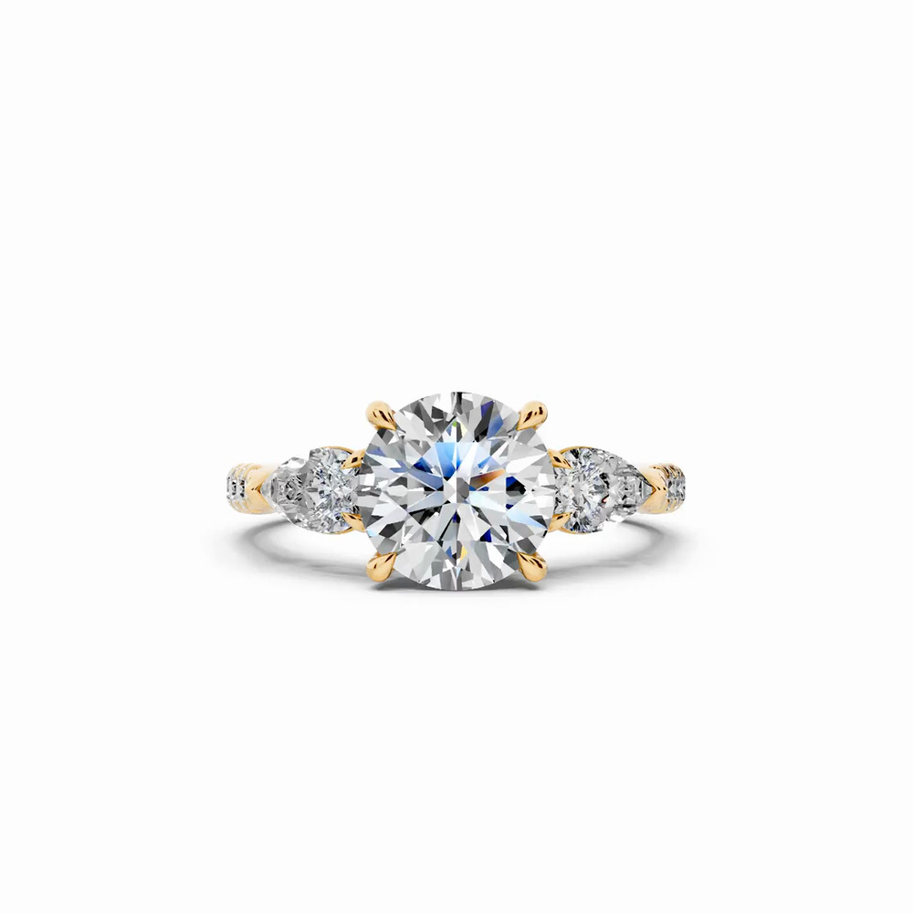 360 degree view of Capri Pear Three-Stone Engagement Ring (0.85 ct. tw.)