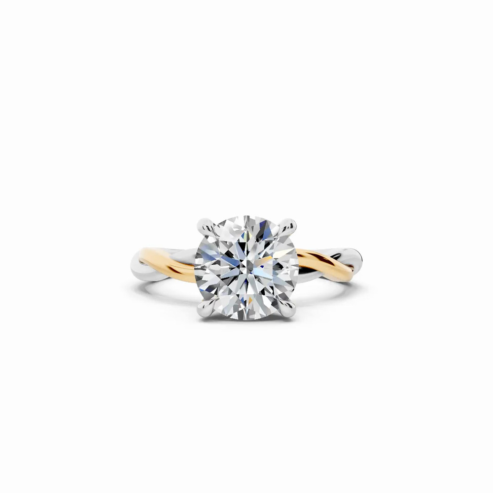 360 degree view of Avella Two-Tone Twist Engagement Ring