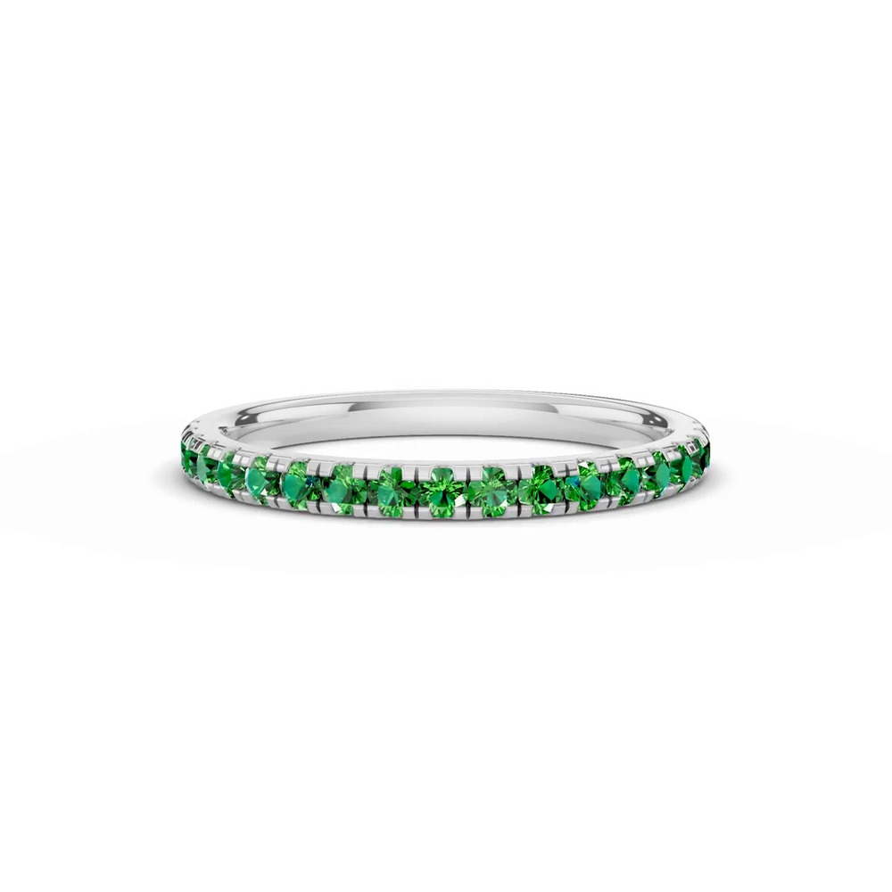360 degree view of Tradition Pavé Tsavorite Wedding Band (0.35 ct. tw.)