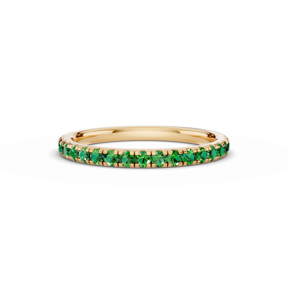 360 degree view of Tradition Pavé Tsavorite Wedding Band (0.35 ct. tw.)