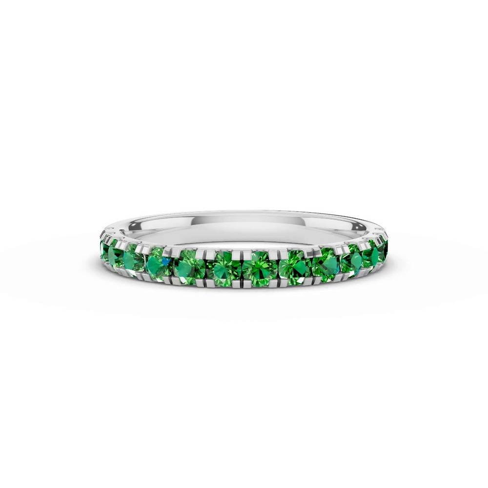 360 degree view of Tradition Pavé Tsavorite Wedding Band (0.65 ct. tw.)