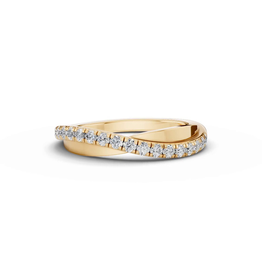360 degree view of Interlocking Pavé Diamond Wedding Band
