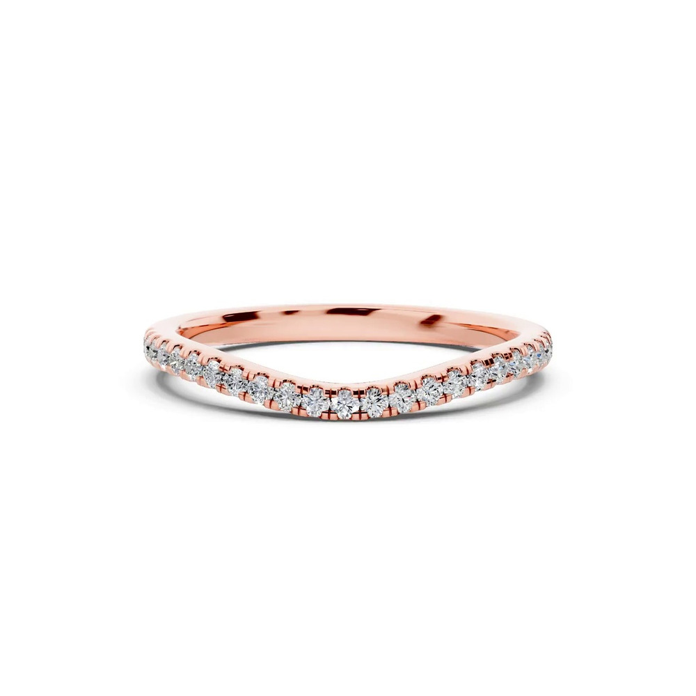 360 degree view of Madison Curved Pavé Band