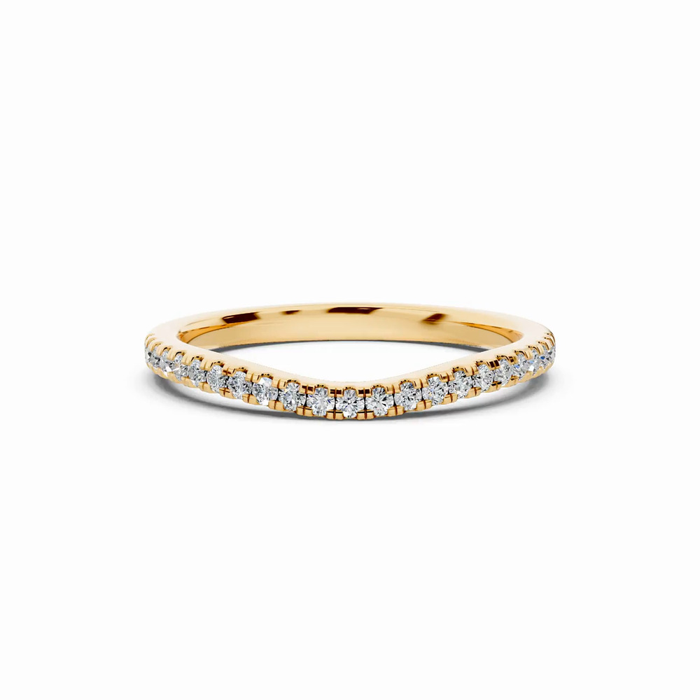 360 degree view of Madison Pavé Curved Band
