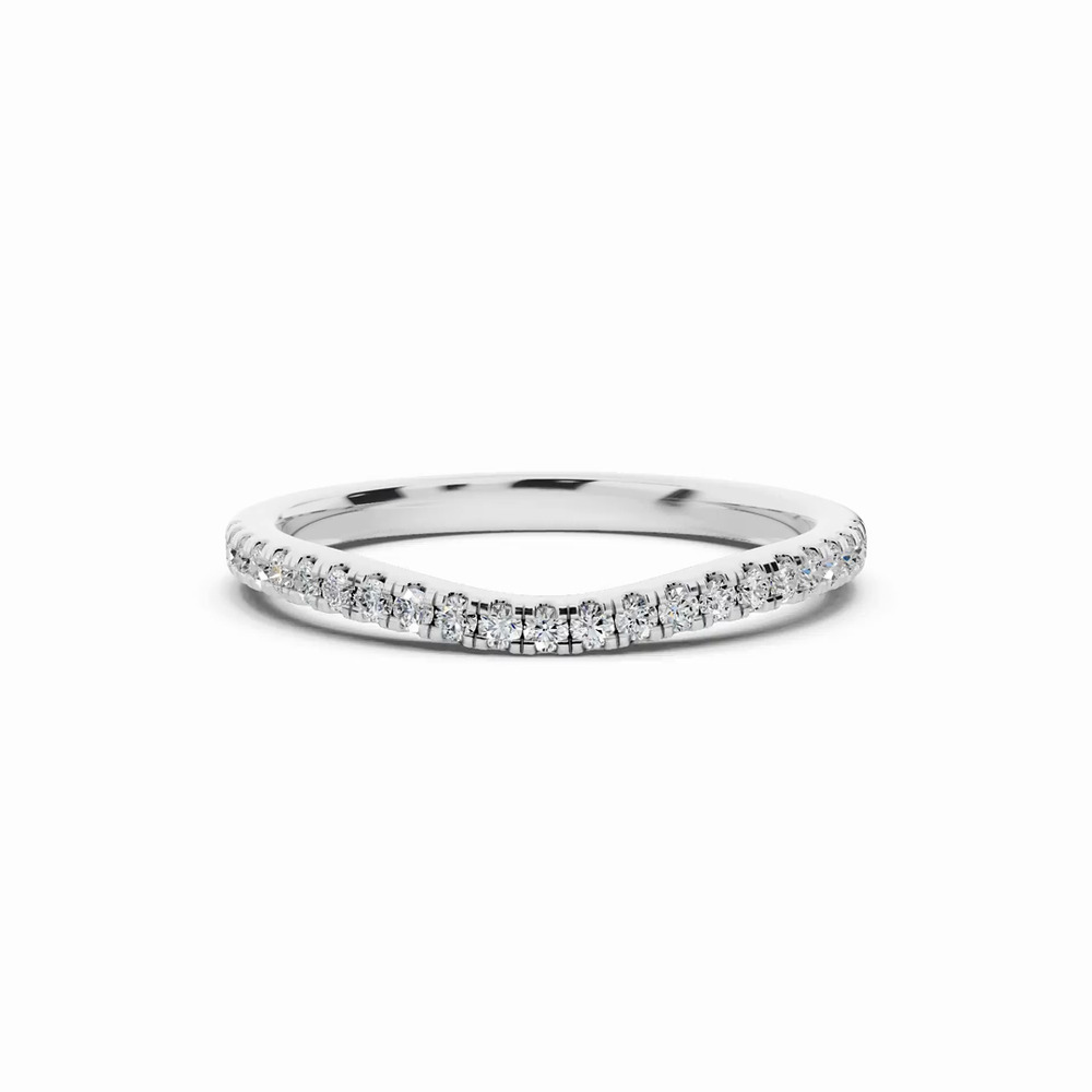360 degree view of Madison Pavé Curved Band