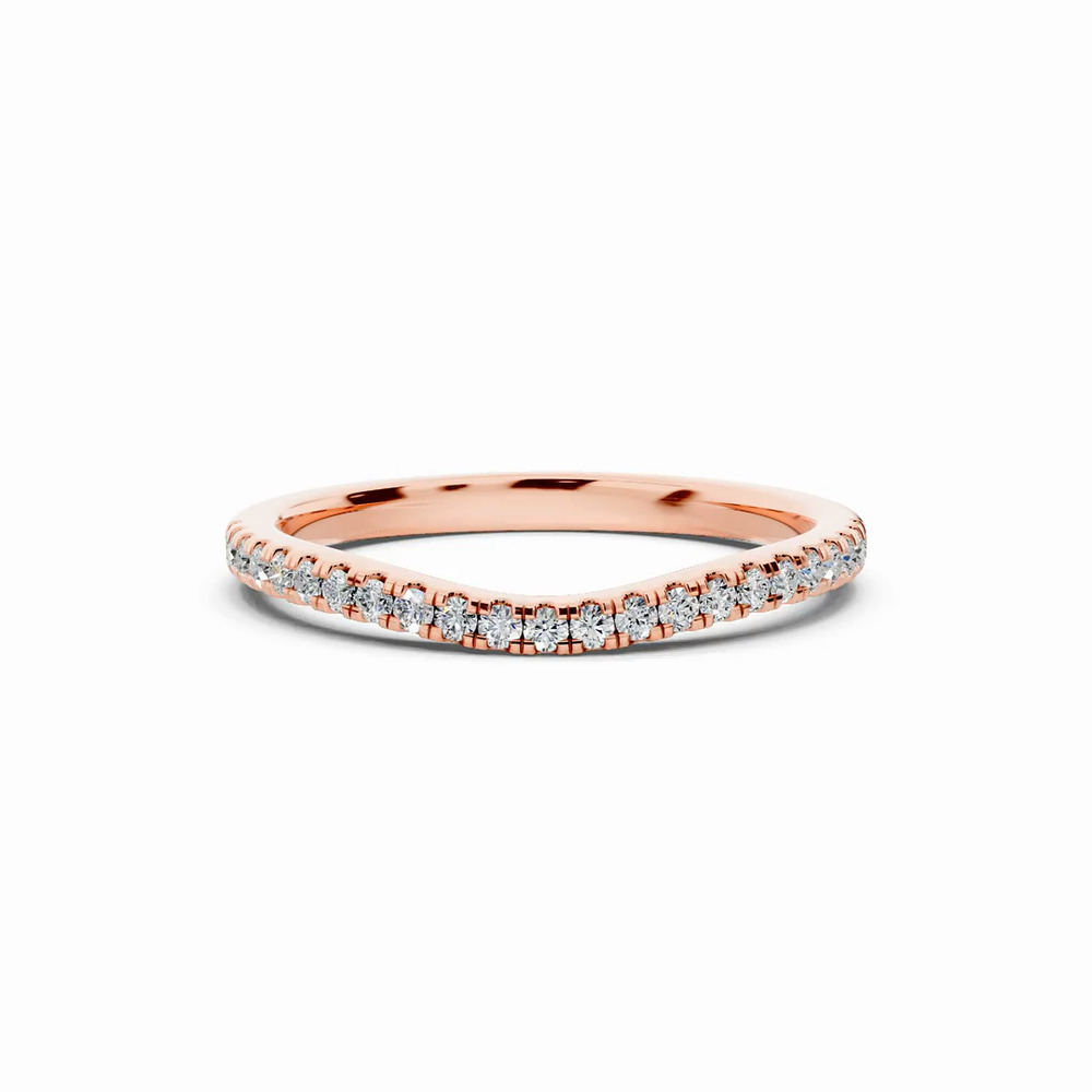 360 degree view of Madison Contoured Pavé Band