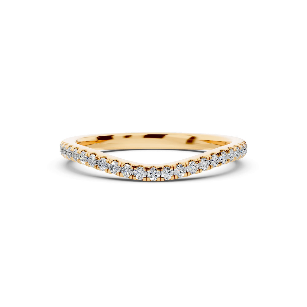 360 degree view of Madison Pavé Contoured Band