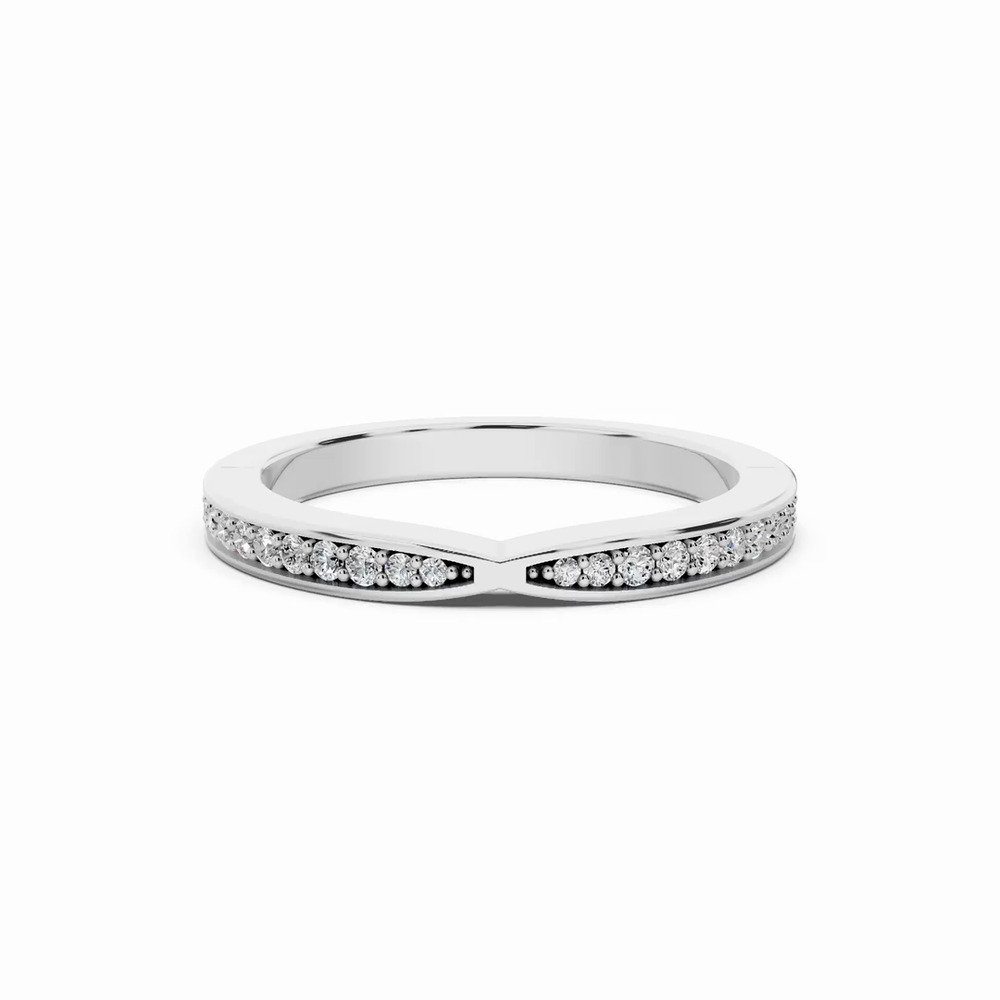 360 degree view of Alden Pinched Pavé Wedding Band (2mm)