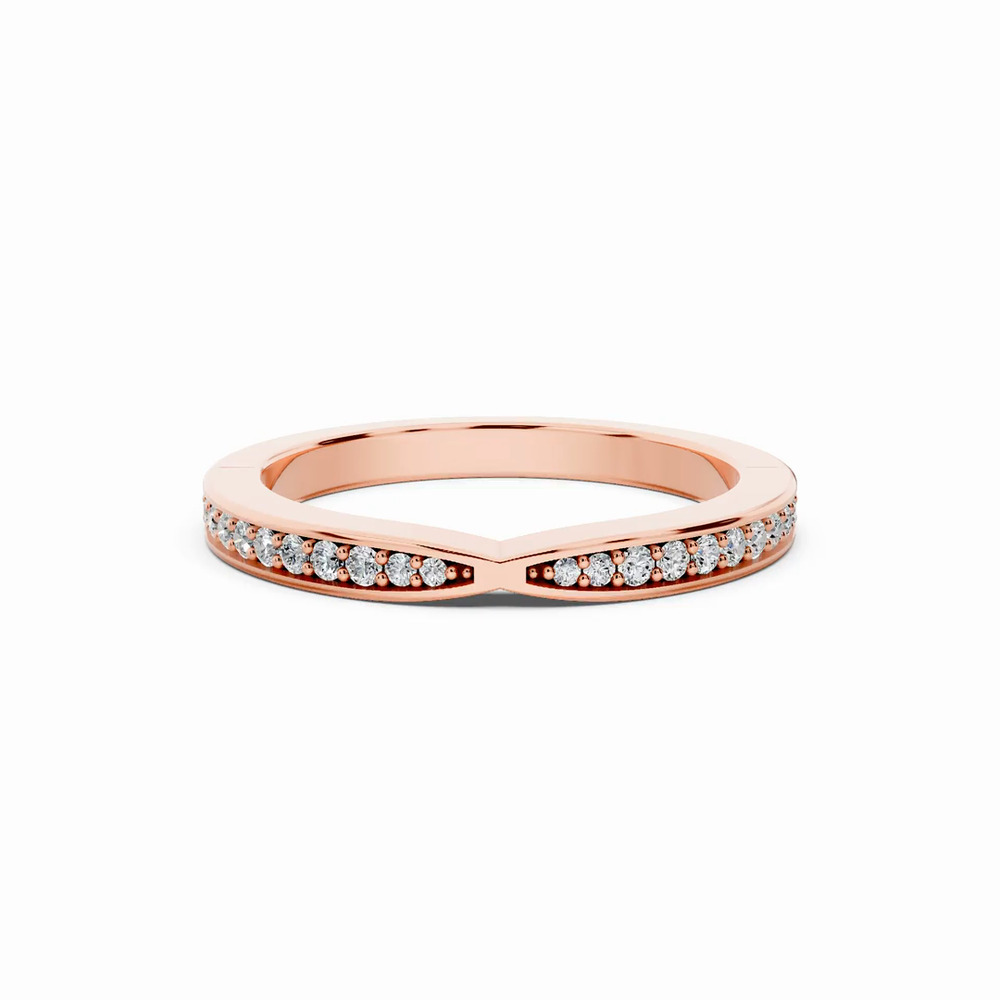 360 degree view of Alden Pinched Pavé Wedding Band (2.2mm)