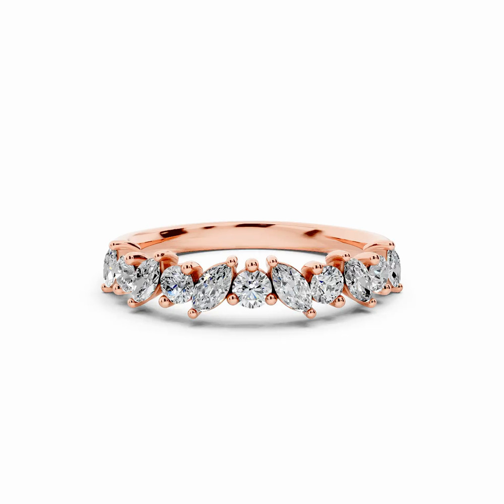 360 degree view of Angled Marquise & Round Diamond Band