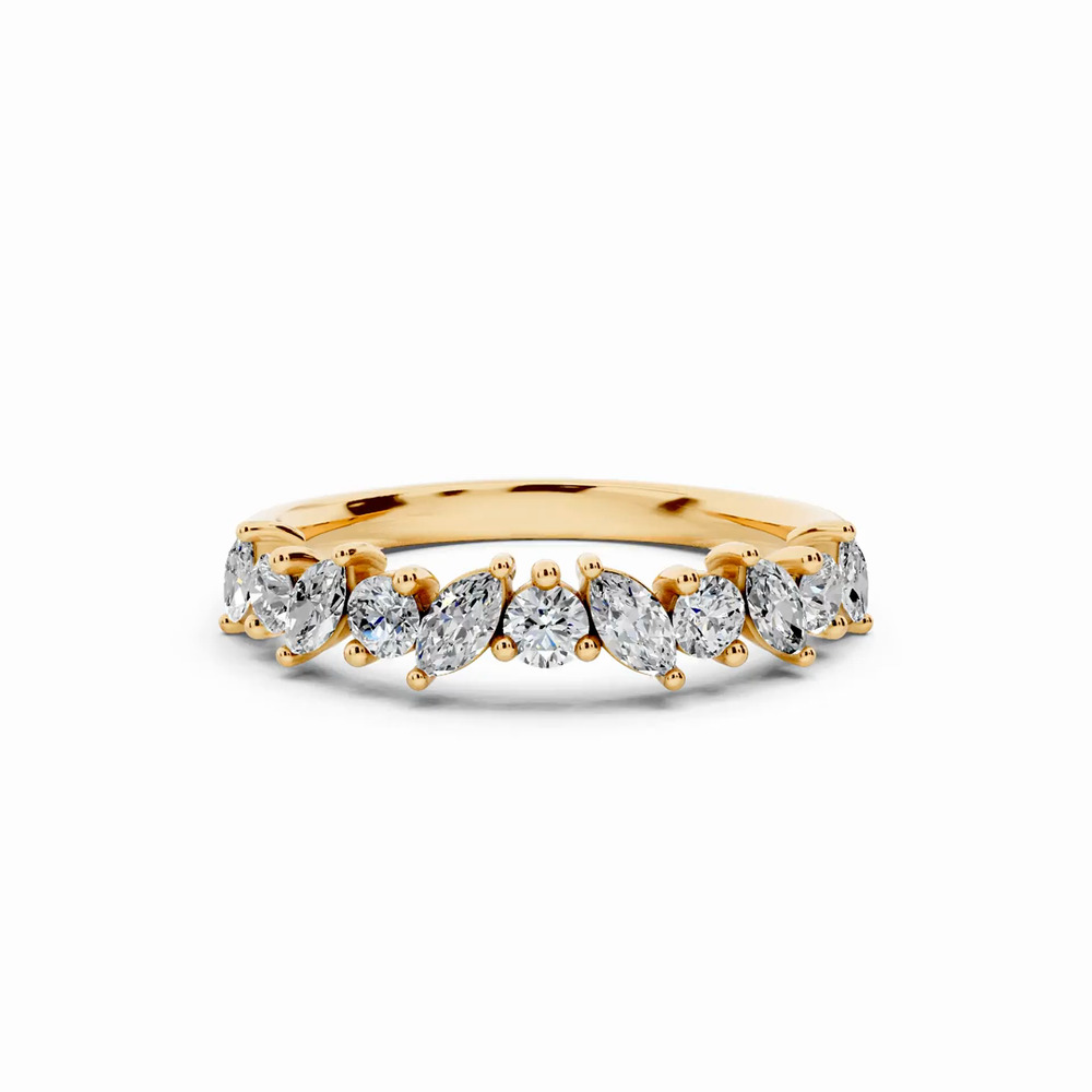 360 degree view of Angled Marquise & Round Diamond Band