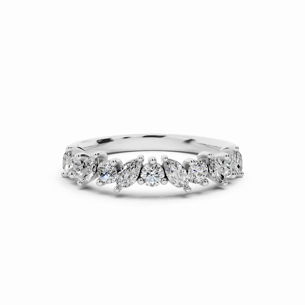 360 degree view of Angled Marquise & Round Diamond Band