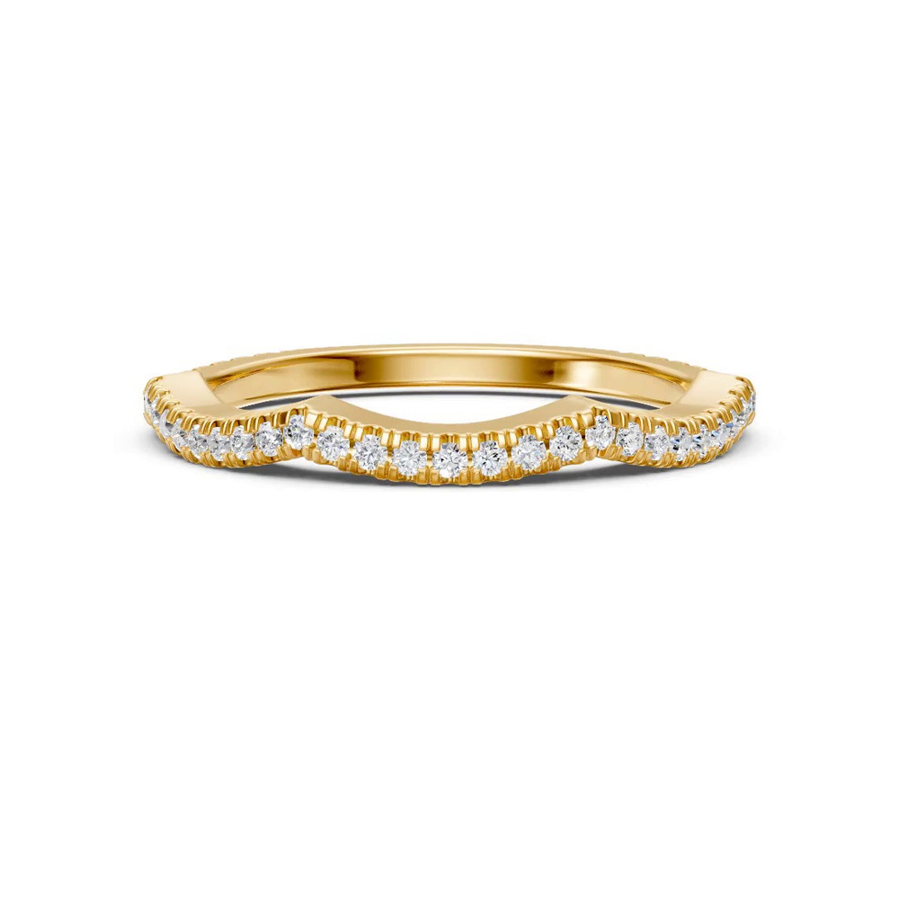 360 degree view of Signature Hearts & Arrows Pavé Spiral Curved Band