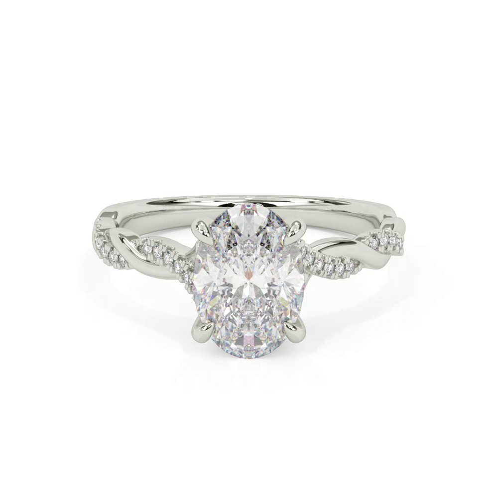 360 degree view of Kayleigh Lab Diamond Twist 1.50 ct. Oval Lab Engagement Ring