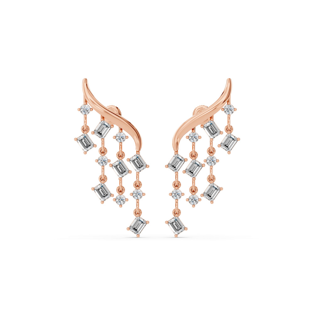 360 degree view of Raindrop Emerald Lab Diamond Earrings (3.30 ct.)