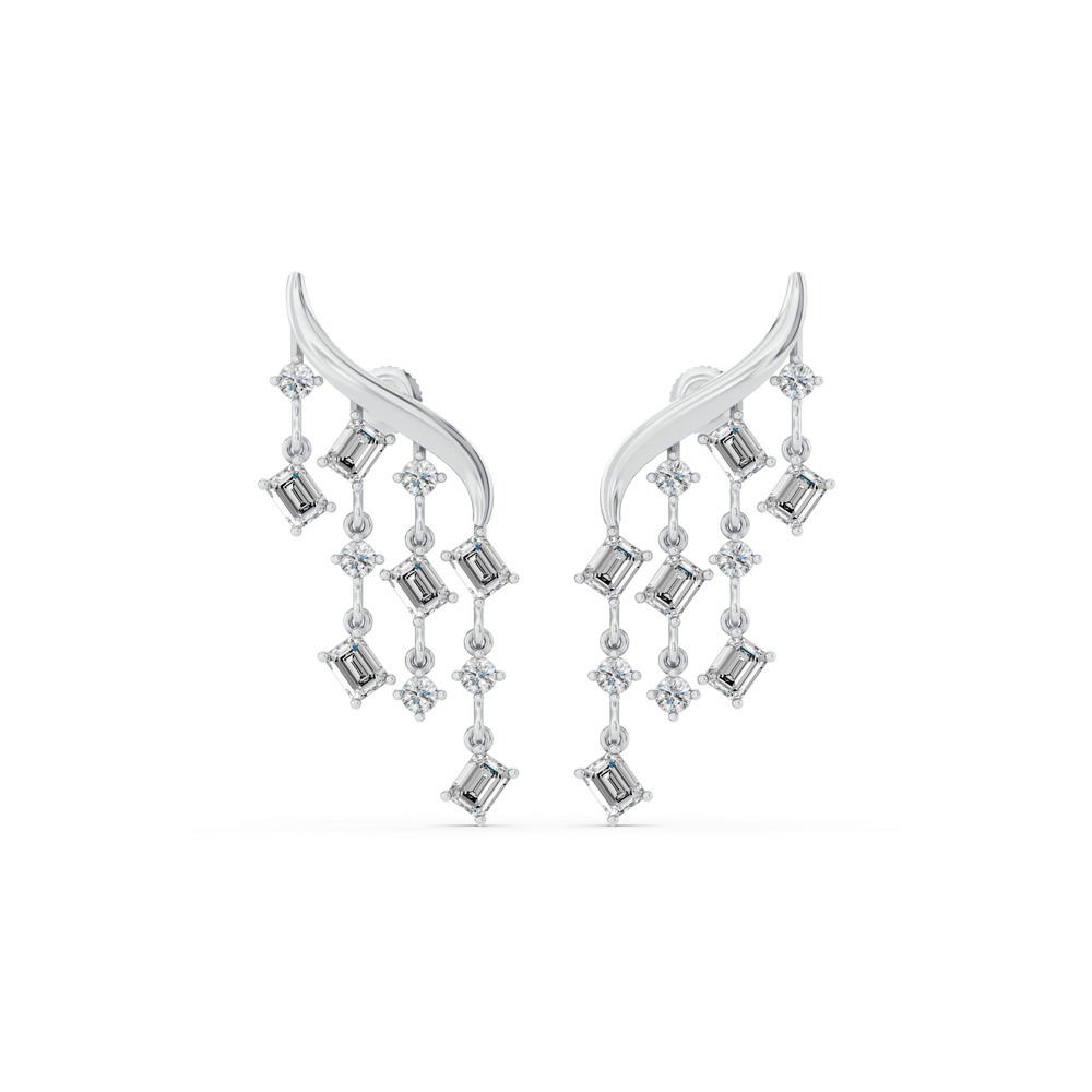 360 degree view of Raindrop Emerald Lab Diamond Earrings (3.30 ct.)