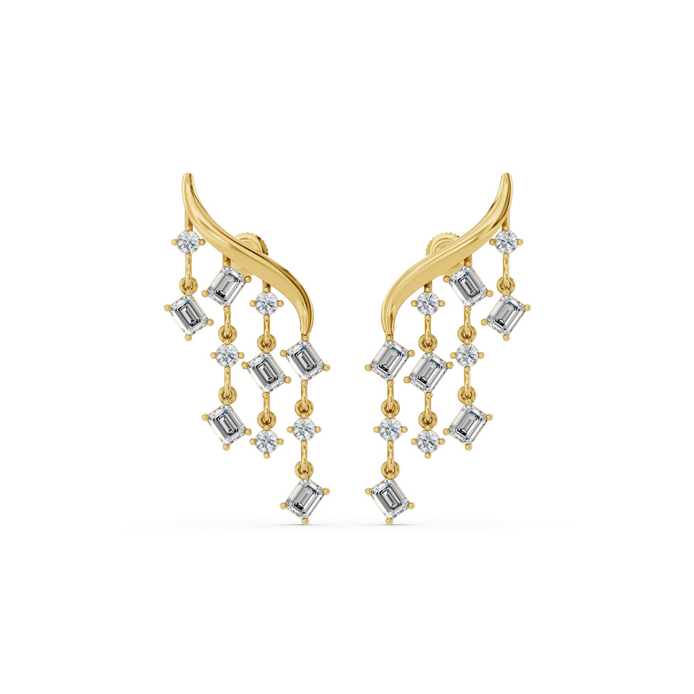 360 degree view of Raindrop Emerald Lab Diamond Earrings (3.30 ct.)