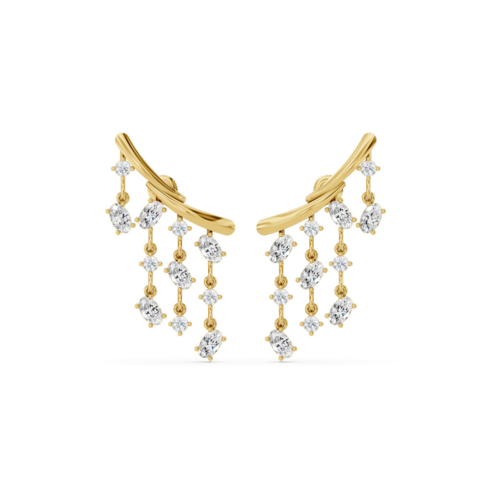 360 degree view of Raindrop Oval Lab Diamond Earrings (3.00 ct.)