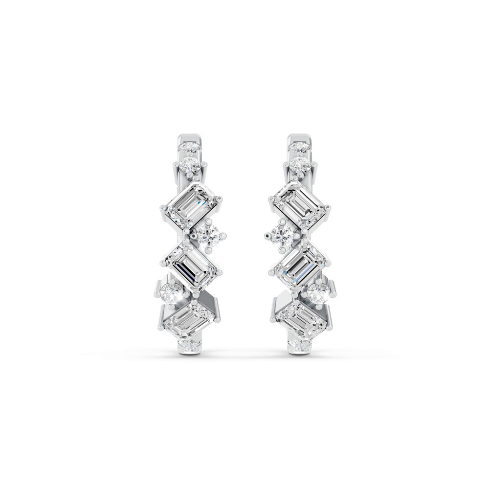 360 degree view of Mixed Shape Inside-Out Lab Diamond Hoops