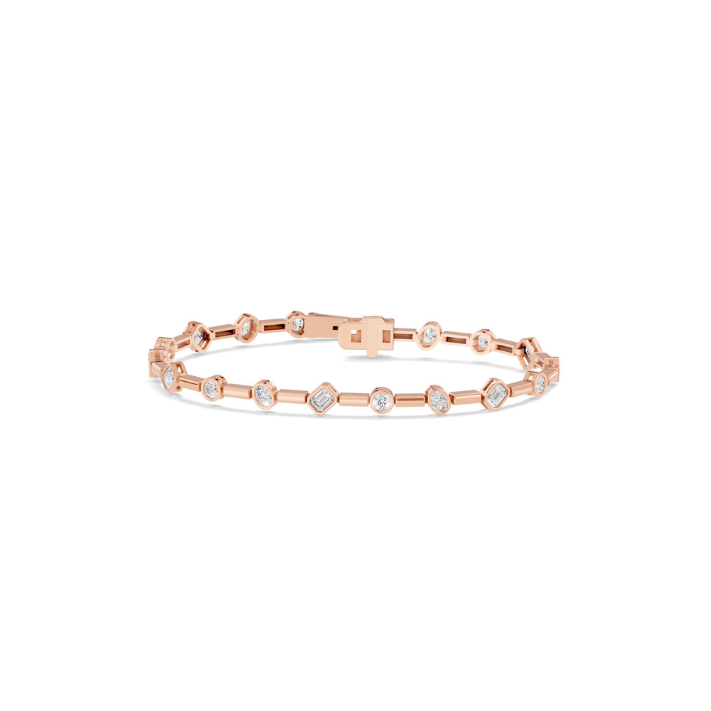 360 degree view of Mixed-Shape Bezel Bar Lab Diamond Bracelet (2.80 ct. tw.)