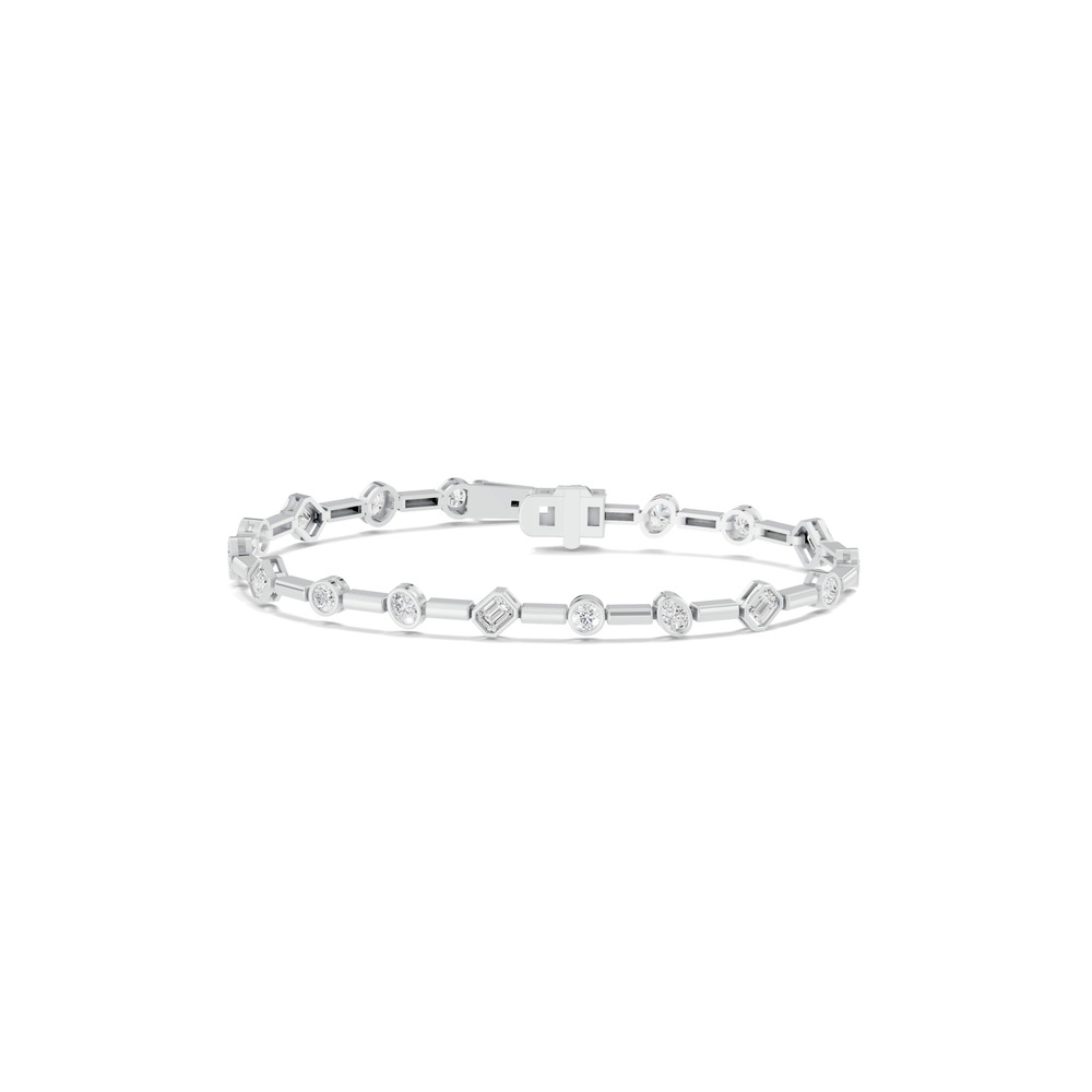 360 degree view of Mixed-Shape Bezel Bar Lab Diamond Bracelet (2.80 ct. tw.)