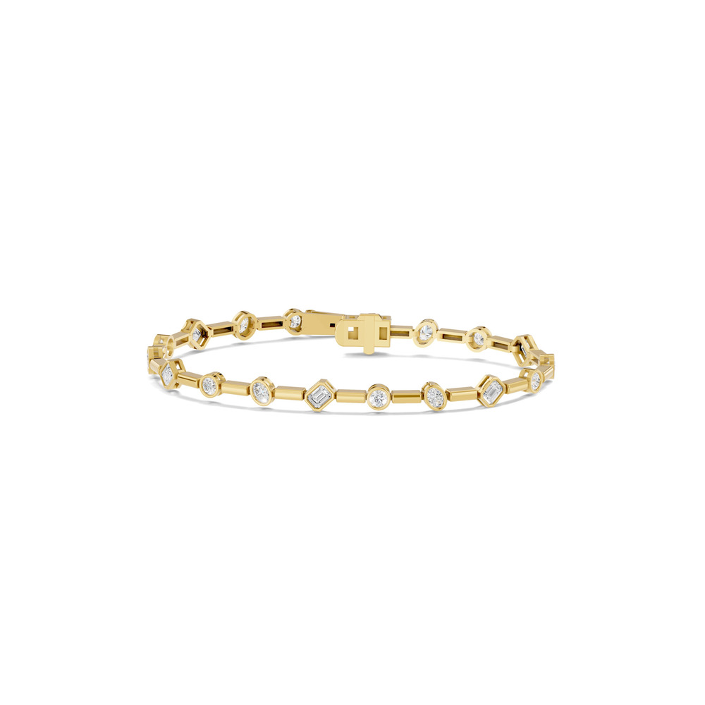 360 degree view of Mixed-Shape Bezel Bar Lab Diamond Bracelet (2.80 ct. tw.)