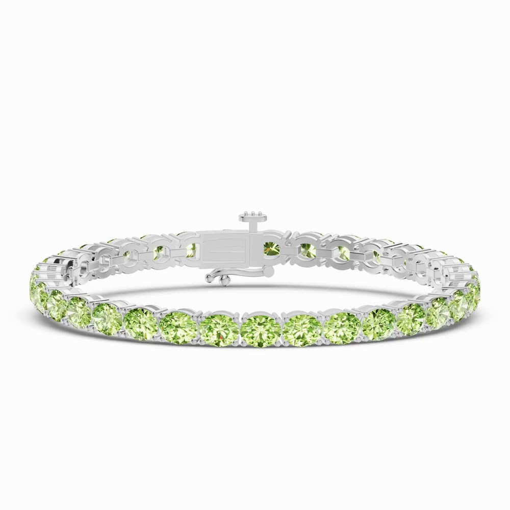 360 degree view of Oval Peridot Tennis Bracelet