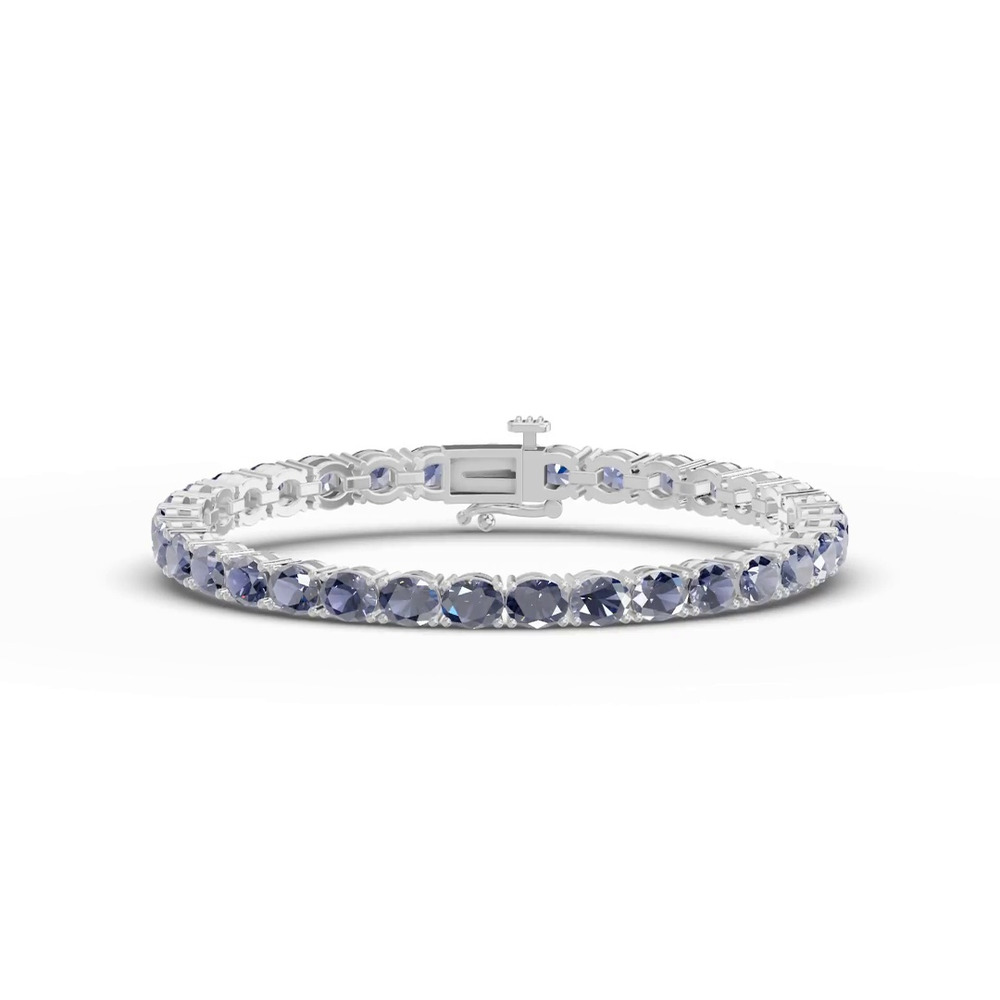 360 degree view of Oval Tanzanite Tennis Bracelet
