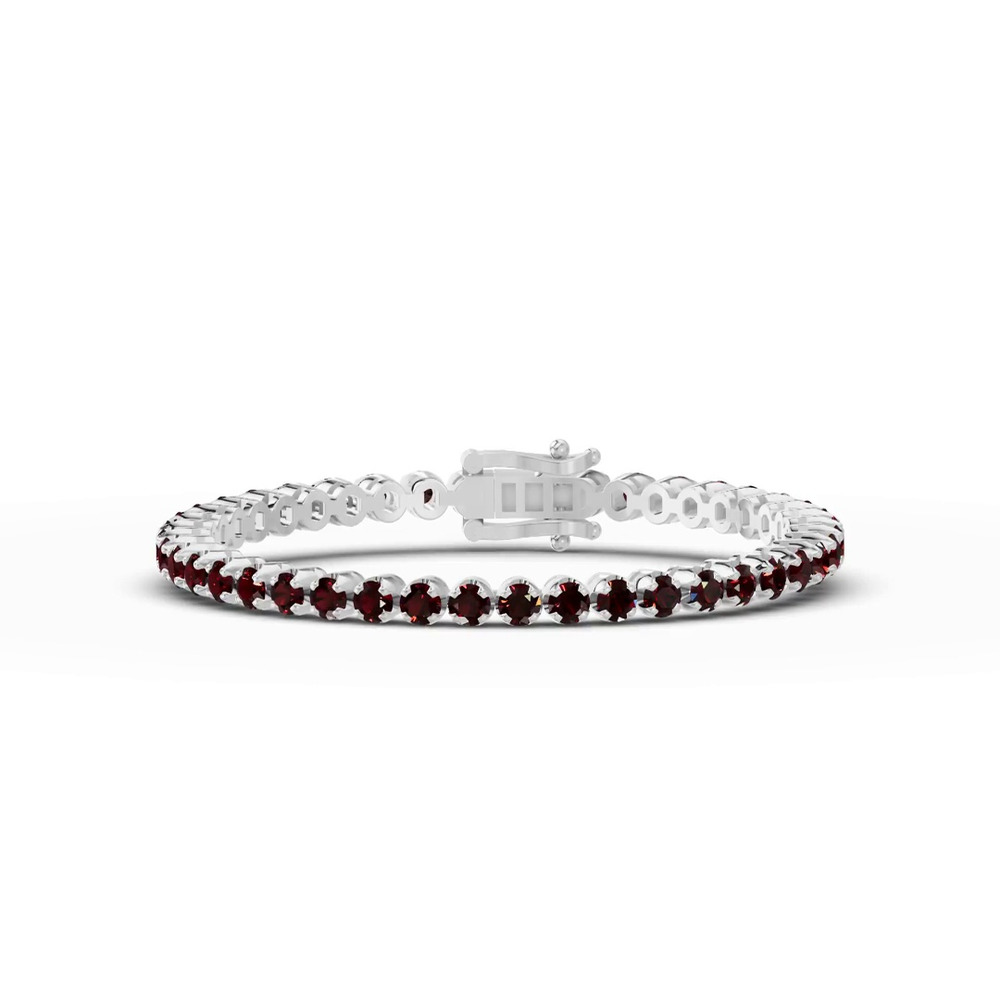 360 degree view of Garnet Tennis Bracelet