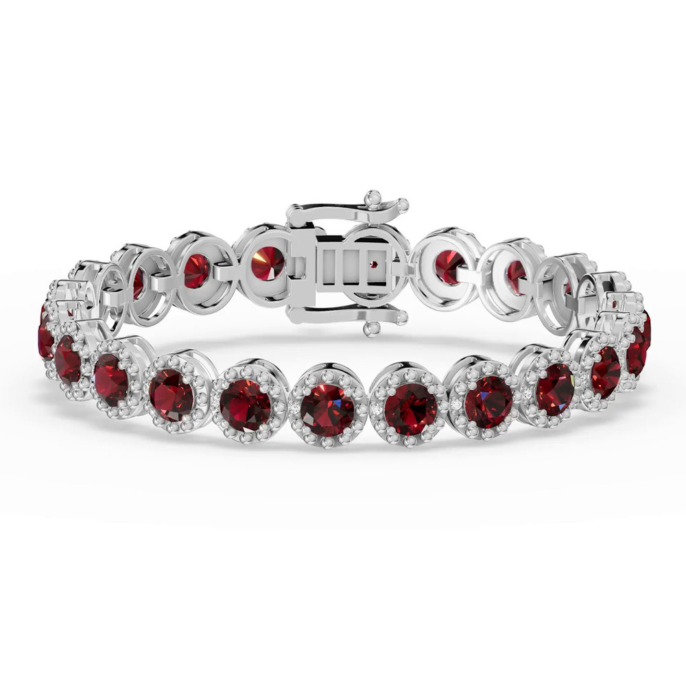 360 degree view of Garnet Beaded Bracelet